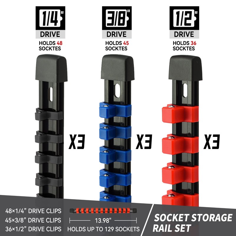 Reniteco Socket Organizer Drive ABS Tools-Socket Holder, Premium Quality 9