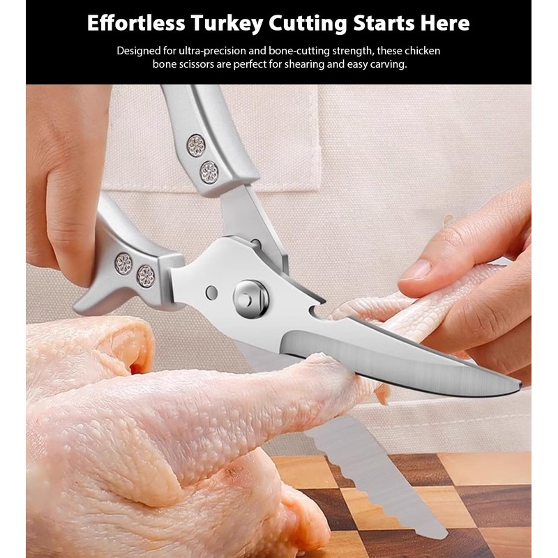 Heavy Duty Kitchen Scissors, Professional Poultry Shears for Chicken Bone