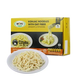 MOKI Since 2005 Oat Fiber SPAGHETTI, Gluten-Free, Low Carb, Keto-Friendly, Paleo-Friendly, Vegan, Zero Calorie Spaghtti (12 Packs, 3.53 oz Each)