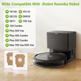 Bluevisk - Paquete de 16 bolsas de polvo para iRobot Roomba Essential Q0520/Plus 405 Combo/Plus 505 Combo/Plus 504 Vac/Y0140 Combo/Y0110/Q0120/Q011/104 Combo/105 Combo/105 Combo/105 Vac/Max 70 Bolsa