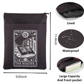 TOBGBE The Reader Tarot Card Bag Book Lovers Gifts Tarot Card Book Sleeve Reader Book Covers for Soft Cover Books Bookish Book Pouch (Reader BK CA)