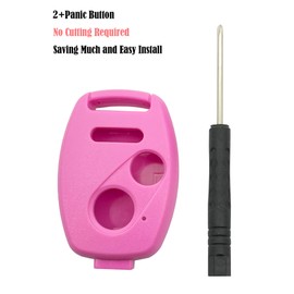 Horande Keyless Entry Key Fob Case Shell fit for Honda 2003-2007 Accord 2005-2006 CR-V Ridgeline Civic Remote Control Key Replacement Cover (Pink)