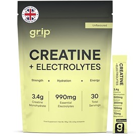 Creatine and Electrolytes Powder | Creatine Monohydrate with Electrolytes for Women & Men | Hydration & Performance | Unflavoured Travel Sachets | 30 Servings