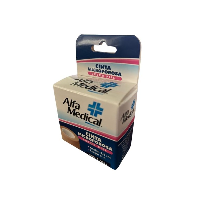 Cinta Microporosa Color Piel 2.5cm X 5m Caja Con 1