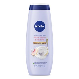 NIVEA White Peach and Jasmine Body Wash with Nourishing Serum, 20 Fl Oz