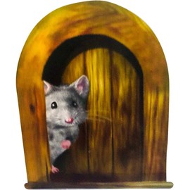 5Pc Interesting Scaredy Mice Mouse Hole 3D Wall Sticker Realistic Decor Decal,Kids Room,Classroom,Home,Redroom,Bookcase,Mice and Men,Children,Adorable,Wall Décor,Kids' and Baby Wall Stickers