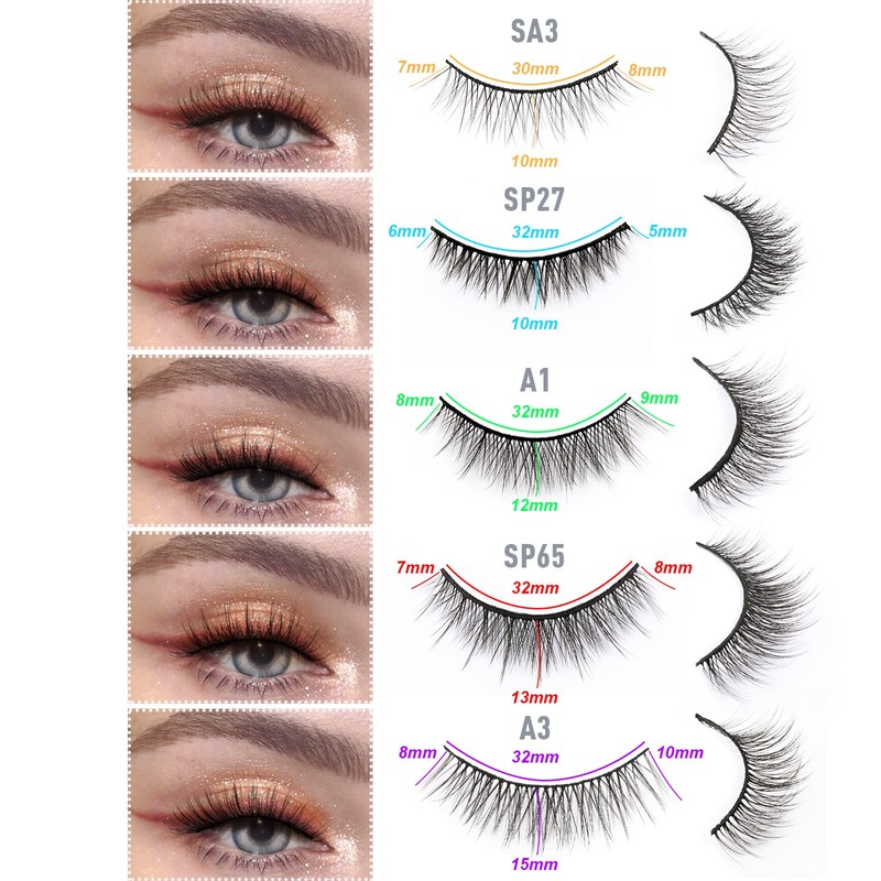 EMEDA 10 Styles False Eyelashes Natural False Eyelashes Set 10