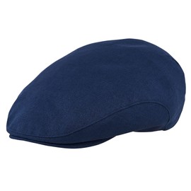 Sterkowski Derby - Gorra plana para hombre y mujer, gorra de Newsboy 100% lino, gorra clásica de hiedra de verano, Azul marino, 7 1/4