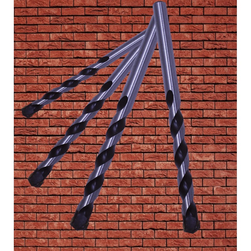 HF 3/16" Masonry Drill Bit Carbide Tip Black/White Drill Concrete
