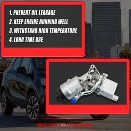 Engine Oil Cooler Filter Housing Assembly with Gasket Compatible with 2011-2021 Chevy Cruze Sonic Trax Buick Encore 1.4L Replaces 918-428 88179-91400