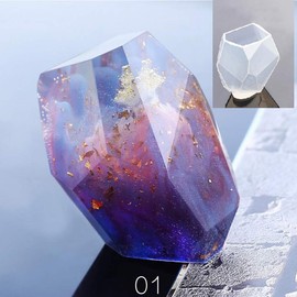 FineInno 3 Pcs Large Gem Resin Molds,Jewelry Molds for Resin Casting,Multi-Faceted Stone Silicone Molds for Epoxy Resin,DIY Aromatherapy,Candle Making