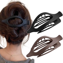Gusset Wave Hair Claw, Set of 2, Hair Clip, Hair Claw Secure, Hair Accessory, Hair Clip, Hair Ornament, Japanese Style, Matte Texture