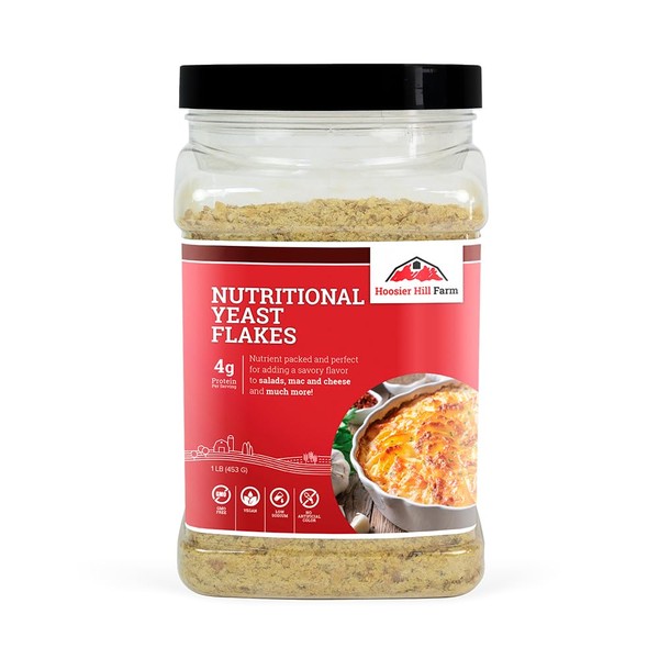 Nutritional Yeast Flakes by Hoosier Hill Farm, 1 Pound