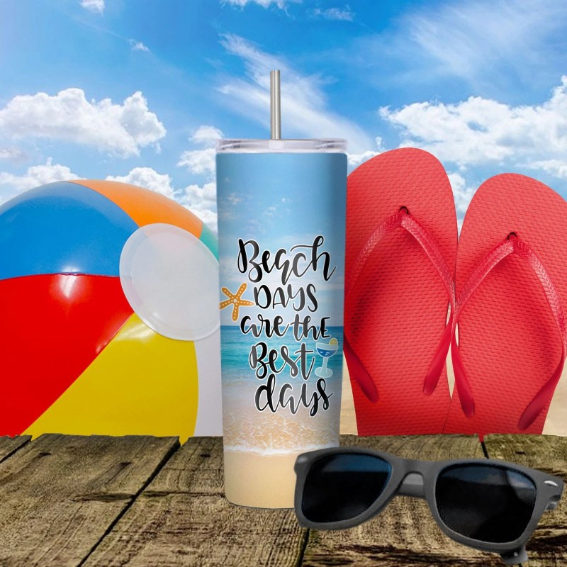 White ProSub 20oz Straight Skinny Tumbler Sublimation Mug Blanks -