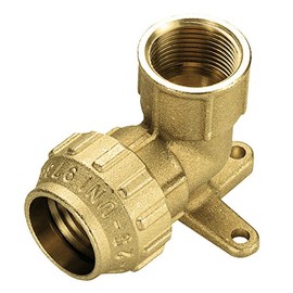 Cornat T617020 Irrigation Pipes Brass Wall Plate for PE HD Pipe, A 20 mm, B 44198 Inch Internal Thread, Multi-Coloured