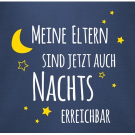 Shirtracer - Baby Bodysuit Long Sleeve Girl Boy - Sayings - Meine Eltern sind jetzt auch Nachts erreichbar, 1 Navy Blue