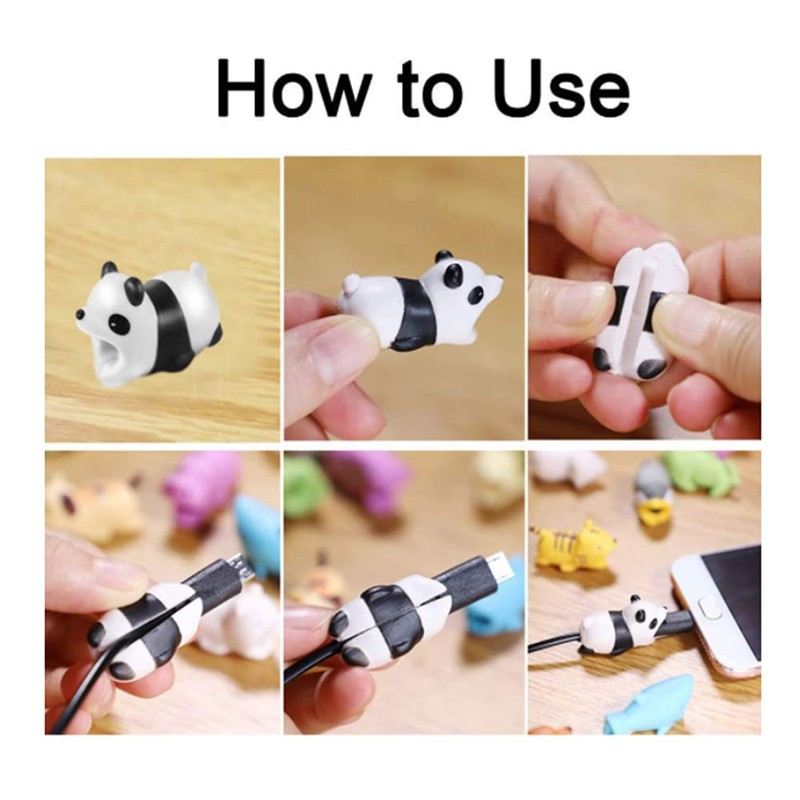 TopHomer 6 Pcs Universal Cute Animal Bites Cable Protector -