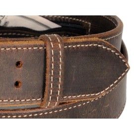 Money Belt, 1-3/4" Double Prong, Zipper Pocket, Travel Security, Full Leather, Made in USA