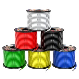 12awg Silicone Electrical Wire Cable 6 Colors 6x10ft 12 Gauge Hookup Wires kit Stranded Tinned Copper Wire Flexible and Soft High Temperature Resistance