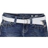 Gelante Canvas Web D Ring Belt Silver Buckle Military Style