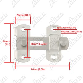 Alise Stainless Steel Gate Latches Flip Latch Pet Safety Door Lock,3-Inch Brushed Nickel 2Pcs