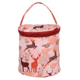 PATIKIL Crochet Bag, Small Mini Yarn Storage Organizer Knitting Accessories and Supplies Skein Ball Case Holder for Crocheting, Deer Patterned Orange