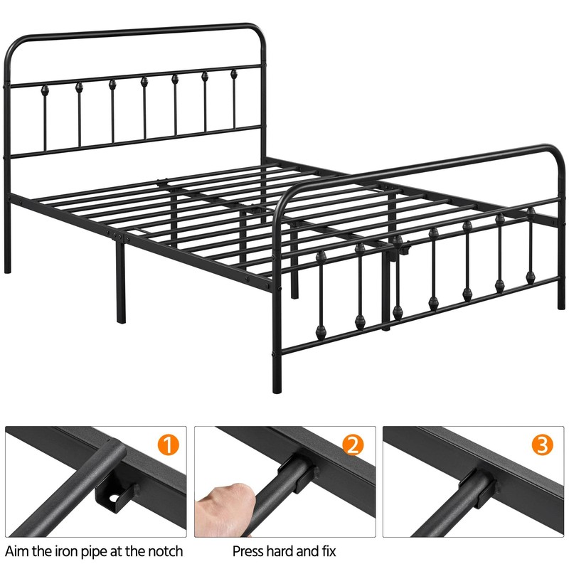 Yaheetech Classic Metal Platform Bed Frame Mattress Foundation with Victorian