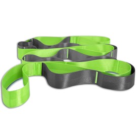 Onory Yoga Strap Stretch Straps for Physical Therapy Pilates Stretching Exercise Bands Non-Elastic Multi Loops (Green+Grey)