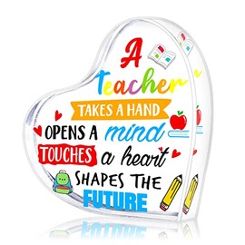 WaaHome Teacher Appreciation Gifts for Women, Teacher Keepsake and Paperweight, End of Year Teacher Gifts for Graduation, Teachers Appreciation Day Christmas Gifts for Best Teachers Retirement Teacher