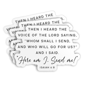 (3 Pcs) Isaiah 6:8 The Lord Saying Whom Shall I Send Stickers Here am I Send Me, Bible Verse Sticker, Christian Religious 3" Waterproof Vinyl Sticker for Kindle Laptop Water Bottle Gifts 3 Inches