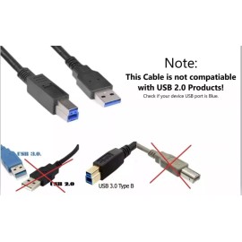 Dell USB Type A to Type B Cable 6 Feet Cord Scanners Printers Monitors
