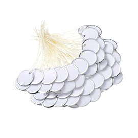 50Pcs Metal Key Tags Round Key Labels Blank Round Rim Key Tags Backpack Tags Luggage Tags Round Paper Tags with Strings for Car Door Keys, Dog Tags, Wine Bottle Tags, Luggage Tags