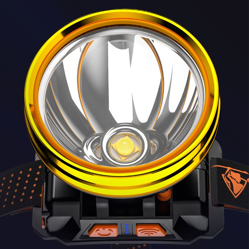 Rechargeable Headlight Aluminum Alloy Headband Sensing Head Lamp for Outdoor