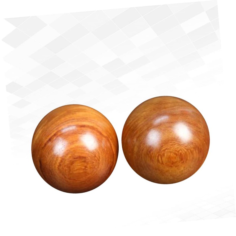 SAFIGLE 2pcs Wooden Massage Balls for Hand Exercise Round Fitness