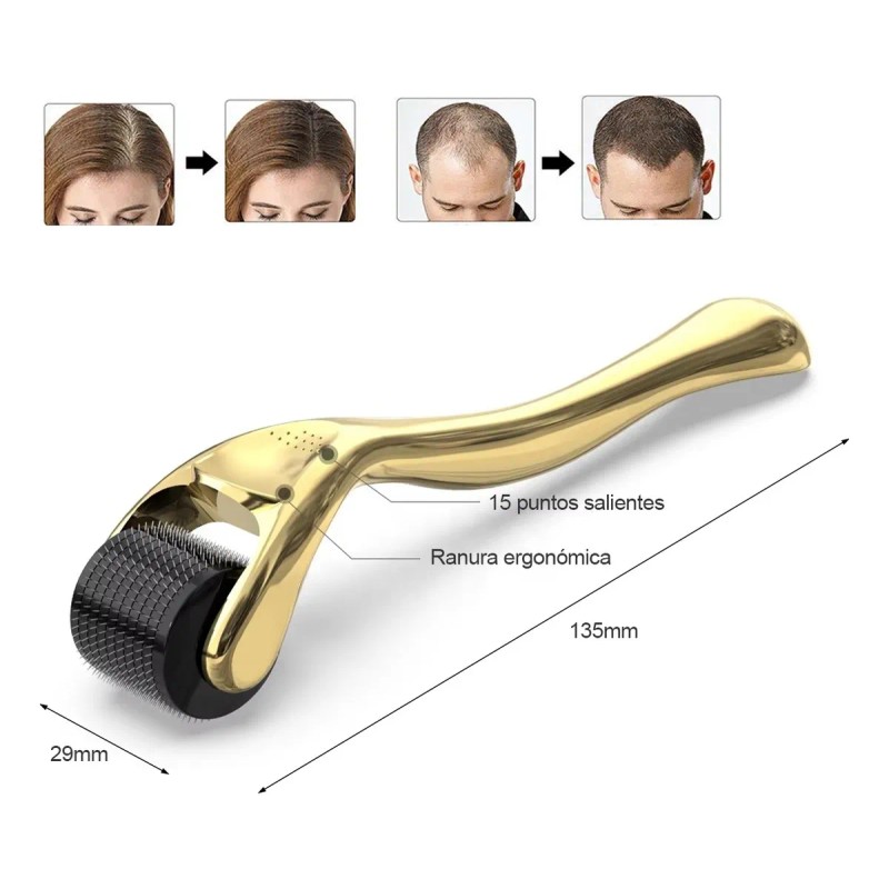 2 Dermaroller 0.25-0.5mm Facial Cabello O Rodillo Para Barba