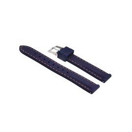 Ewatchparts 18mm Rubber Diver Watch Band Strap Compatible With Tag Heuer Formula F1 Watch Blue With Orange Stitching