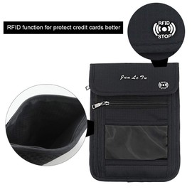 Number-One Neck Pouch Travel Wallet Passport Holder with RFID Blocking Waterproof Travel Security Bag for Your Money Credit Cards Cell Phones