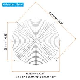 PATIKIL 300mm Fan Finger Grill, 2 Pack Metal Grill Protector Guard for 300X300mm Fan Protective Cover DIY, Silver