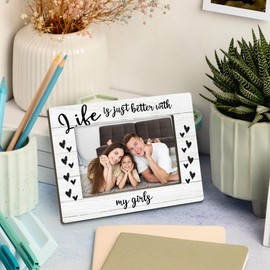 CGBHW Mother Daughter Picture Frame, Mother's Day Gift for Mom, Mom of Daughters Frame, Mother Appreciation Gifts, Life is Better with My Girls Photo Frame 4x6 Horizontal Photo for Tabletop Display