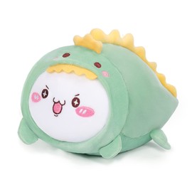 AIXINI Cute Cat Dinosaur Plush Pillow 15.7” Kitten Dino Stuffed Animal, Soft Kawaii Cat Plushie with Dinosaur Outfit Costume, Hugging Plush Squishy Pillow Toy Gifts for Kids