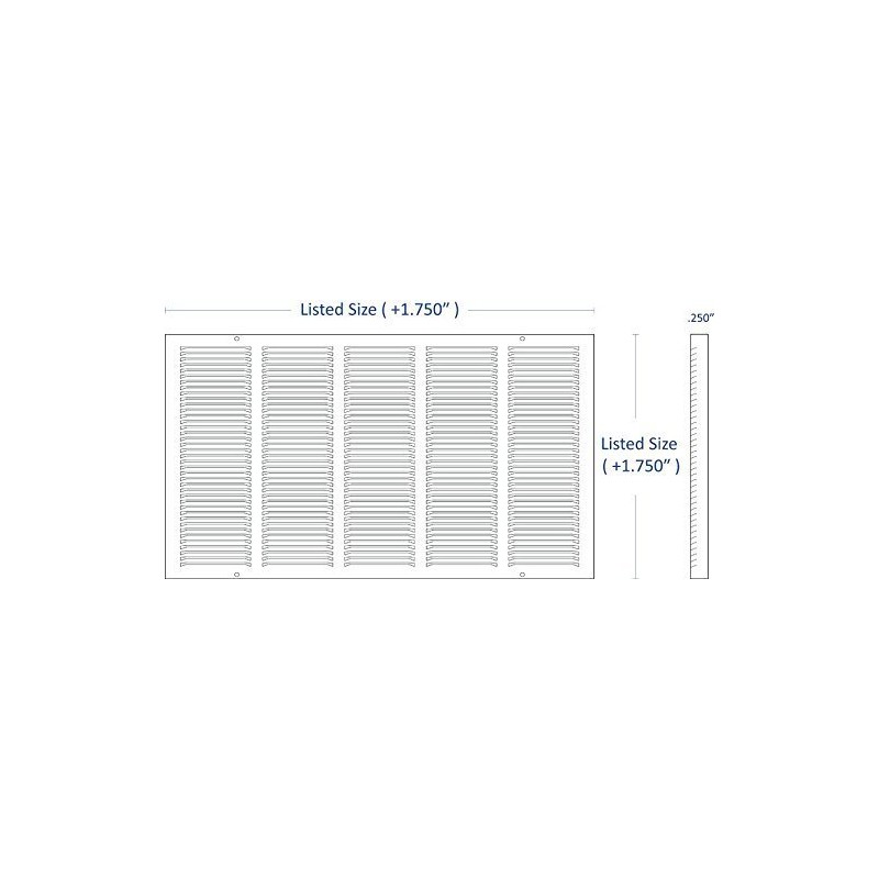 HVAC Premium 16'' x 8'' [Duct Opening] Flat Stamped Steel