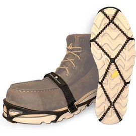 Polar Paw Ice Cleats for Boots Shoes Women Men.(Medium), Black