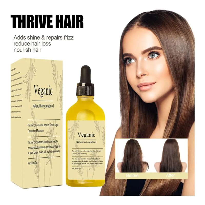 Aceite Para El Crecimiento Del Cabello Kisinly Veganic Rosem