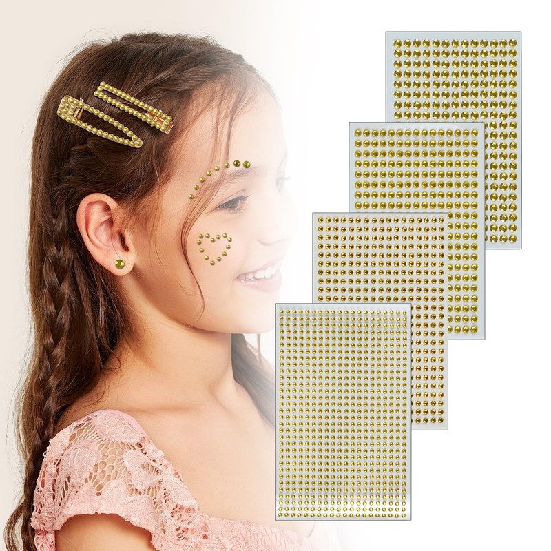 4 Sheets Self Adhesive Pearl Stickers Flat Back – Bling