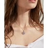 jiamiaoi 18K White Gold Plated Rose Necklace Silver Women's Pink
