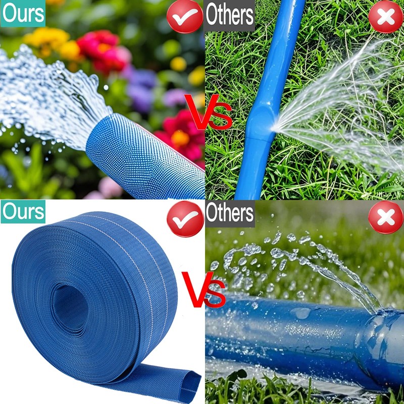 Pool Backwash Hose, Heavy-Duty PVC Hose, Lay Flat Discharge Hose,Flexible