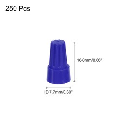 sourcing map 250pcs Wire Connectors Nuts, Electrical Wire Connectors 22-12 AWG Electric Wire Caps, Spring Insert Wire Connectors Nuts Connectors Blue