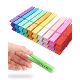 Clothes Pins Mini Clothespins Colored - Pink Wooden Small Clothespins for Photos Pictures Crafts Colorful Wood Clothing Line Clip Chip Clips Decorative Color Pin for Clothes Photo Decoration - 40 PACK