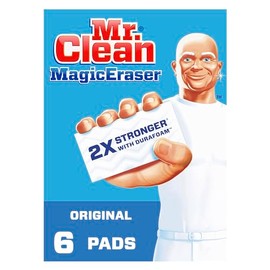 Mr. Clean Magic Eraser, limpiador de zapatos, baño, horno y ducha, almohadillas de limpieza con Durafoam, 6 unidades
