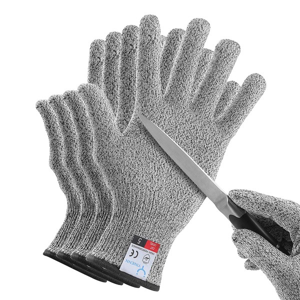 YINENN 2 Pairs Cut Resistant Gloves Food Grade Level 5